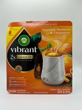 Air Wick Essential Mist Diffuser Kit Sparkling Mandarin Clementine New
